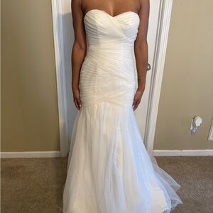 Strapless Ruched Mermaid Tulle Wedding Dress
STYLE# WG3791